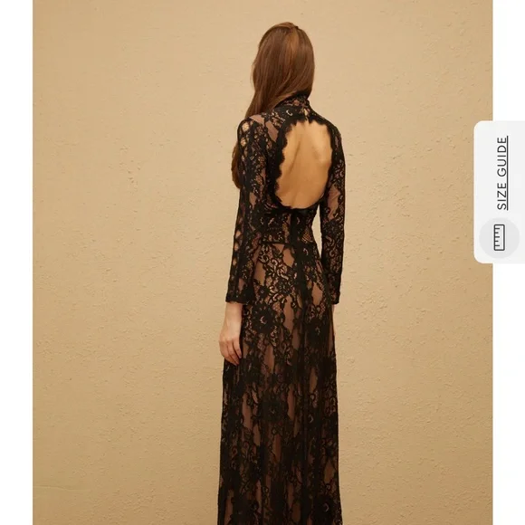 Miss rosier Black Cut Out Floral Lace Maxi Dress - Picture 2 of 3